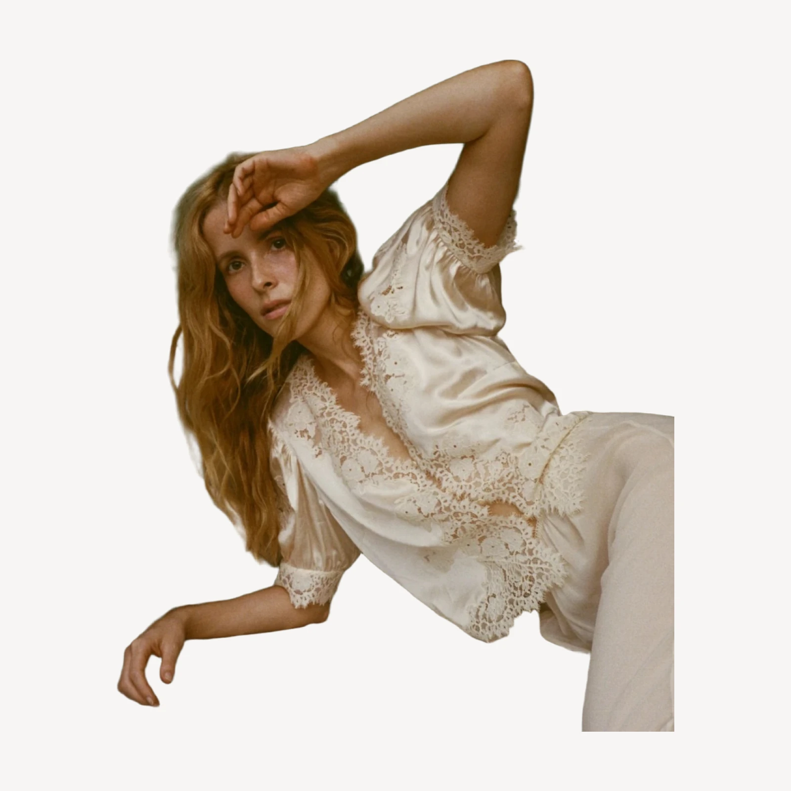 IDELLA SILK SATIN TOP -- CANDLELIGHT