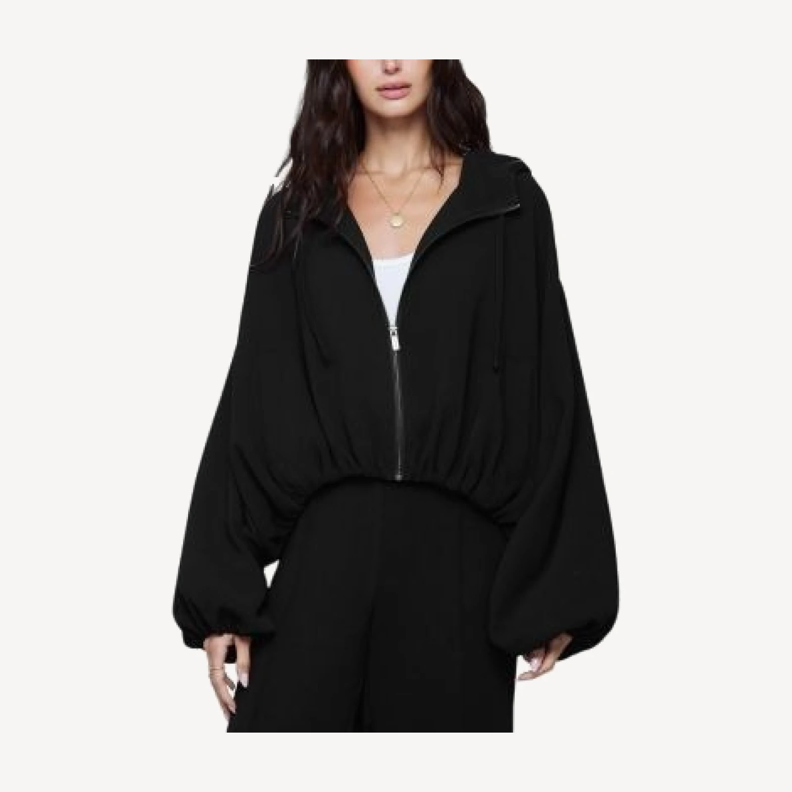 Splendid Jolene Bubble Hem Hooded Jacket