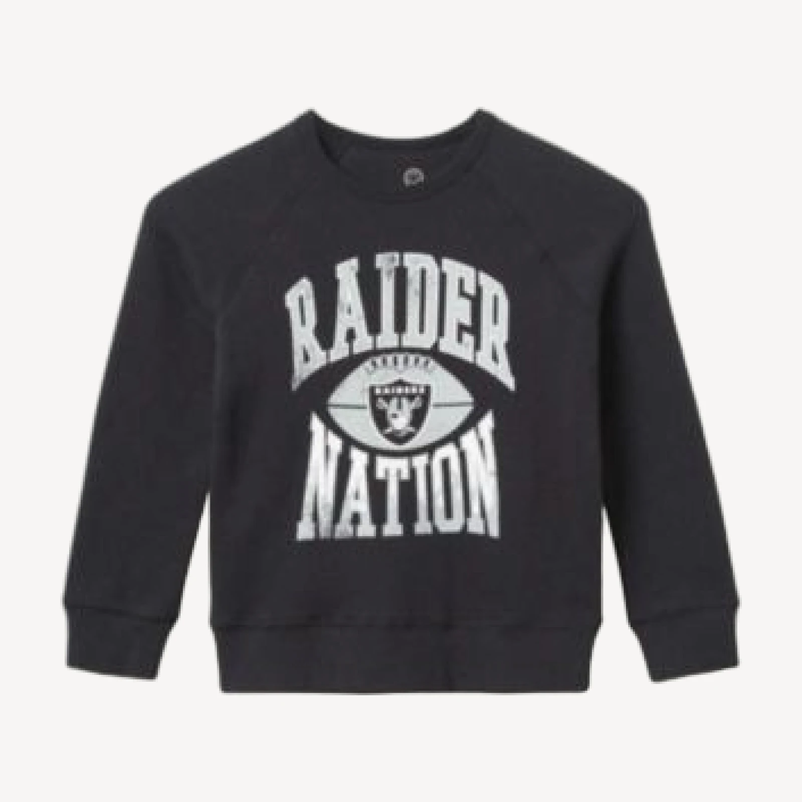 Junk Food Clothing Unisex Nfl Las Vegas Raiders Hot Route Raglan Fleece - Little Kid, Big Kid