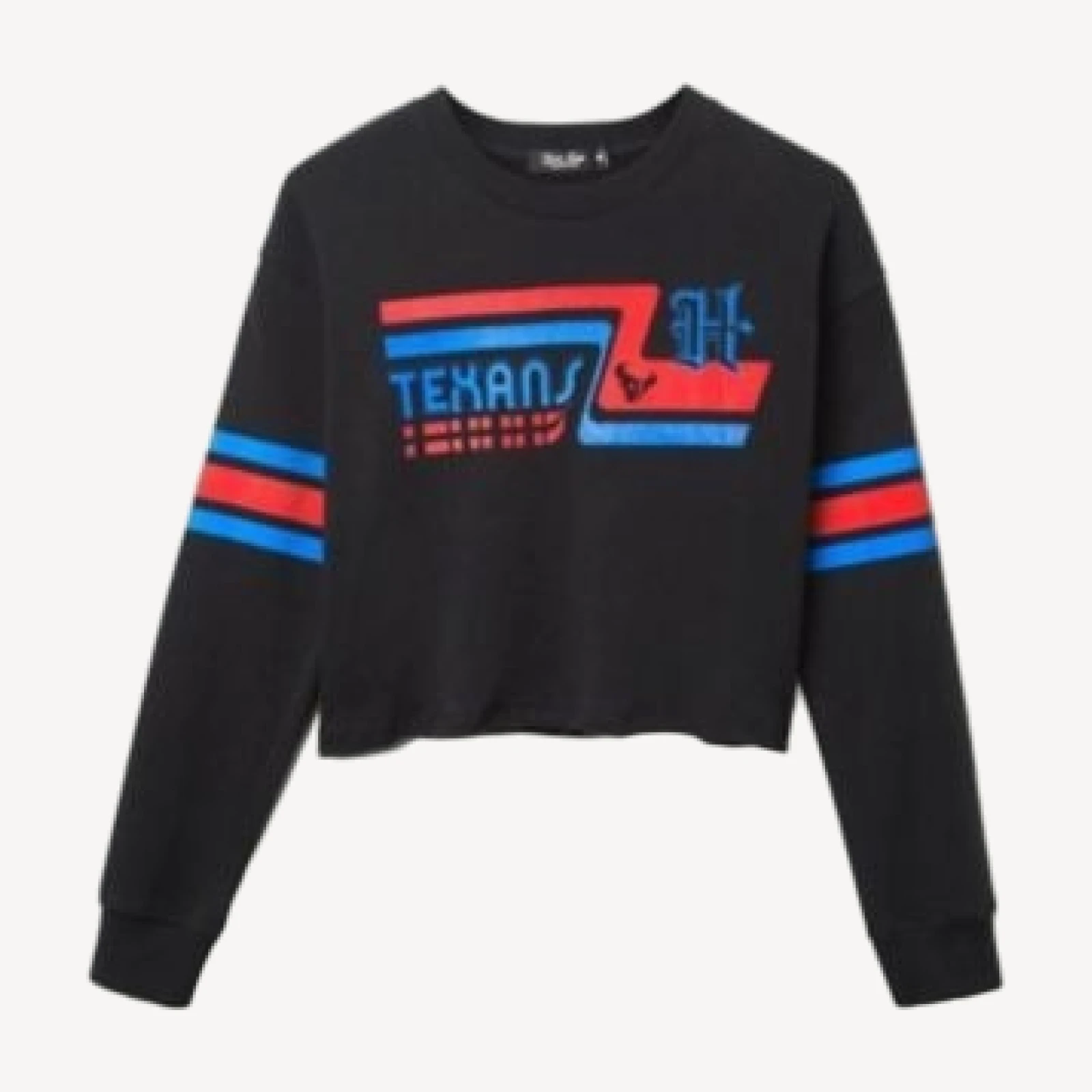 Junk Food Clothing Women's Nfl Houston Texans Retro Crop Fleece Sweatshirt