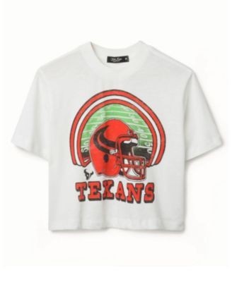 Junk Food Clothing Women's Nfl Houston Texans Game Time Mock Neck Crop Tee
