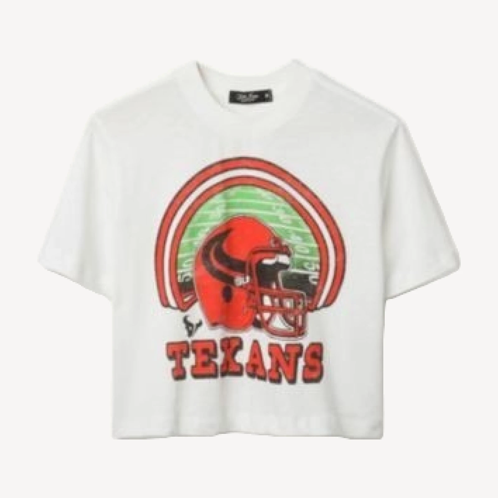 Junk Food Clothing Women's Nfl Houston Texans Game Time Mock Neck Crop Tee