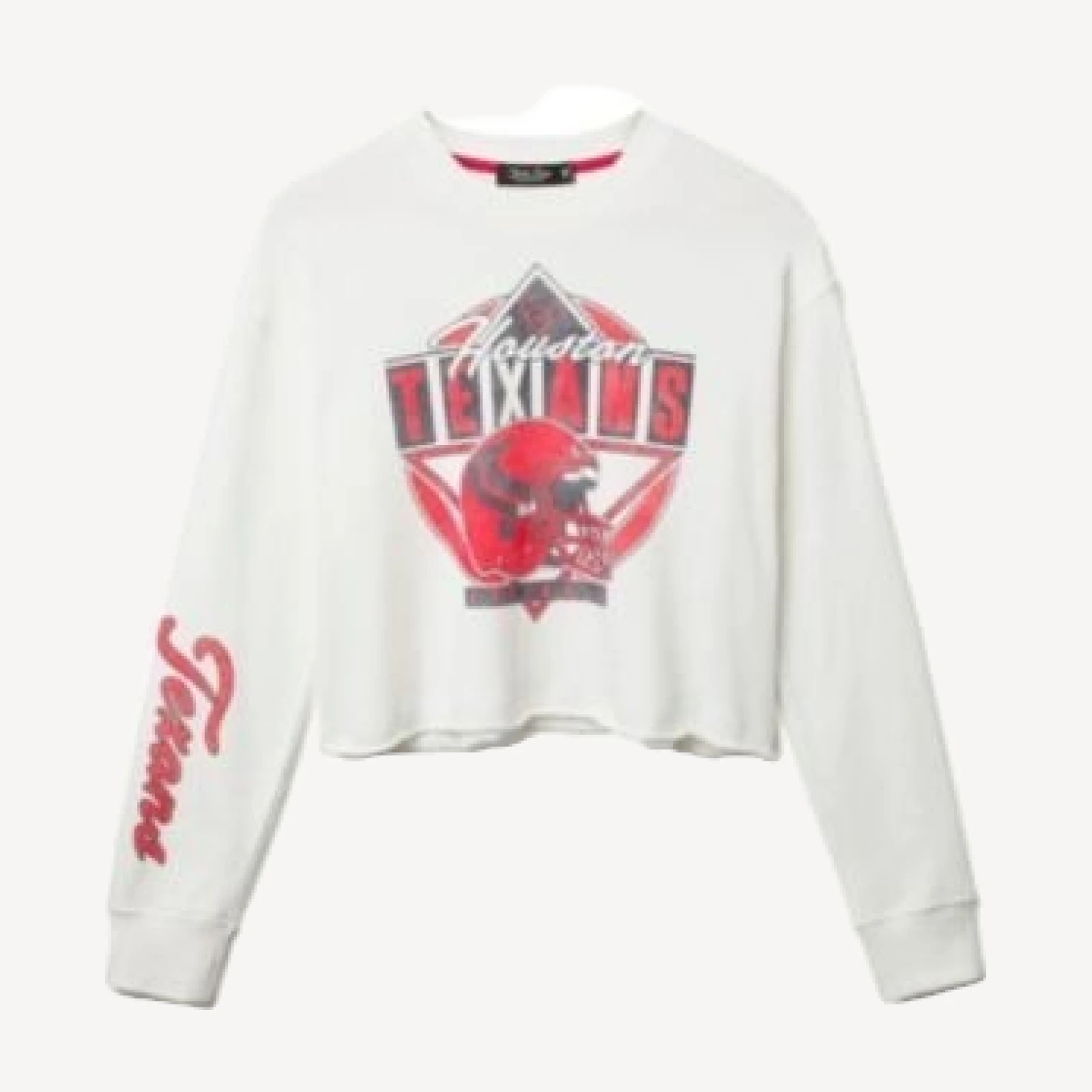 Junk Food Clothing Women's Nfl Houston Texans Helmet Crop Fleece Sweatshirt