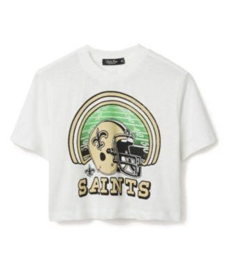 Junk Food Clothing Women's Nfl New Orleans Saints Game Time Mock Neck Crop Tee