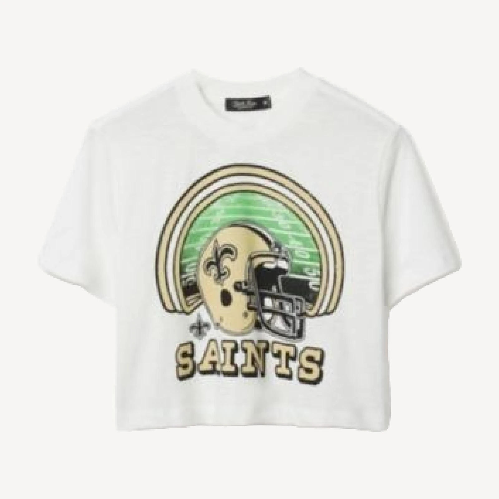 Junk Food Clothing Women's Nfl New Orleans Saints Game Time Mock Neck Crop Tee