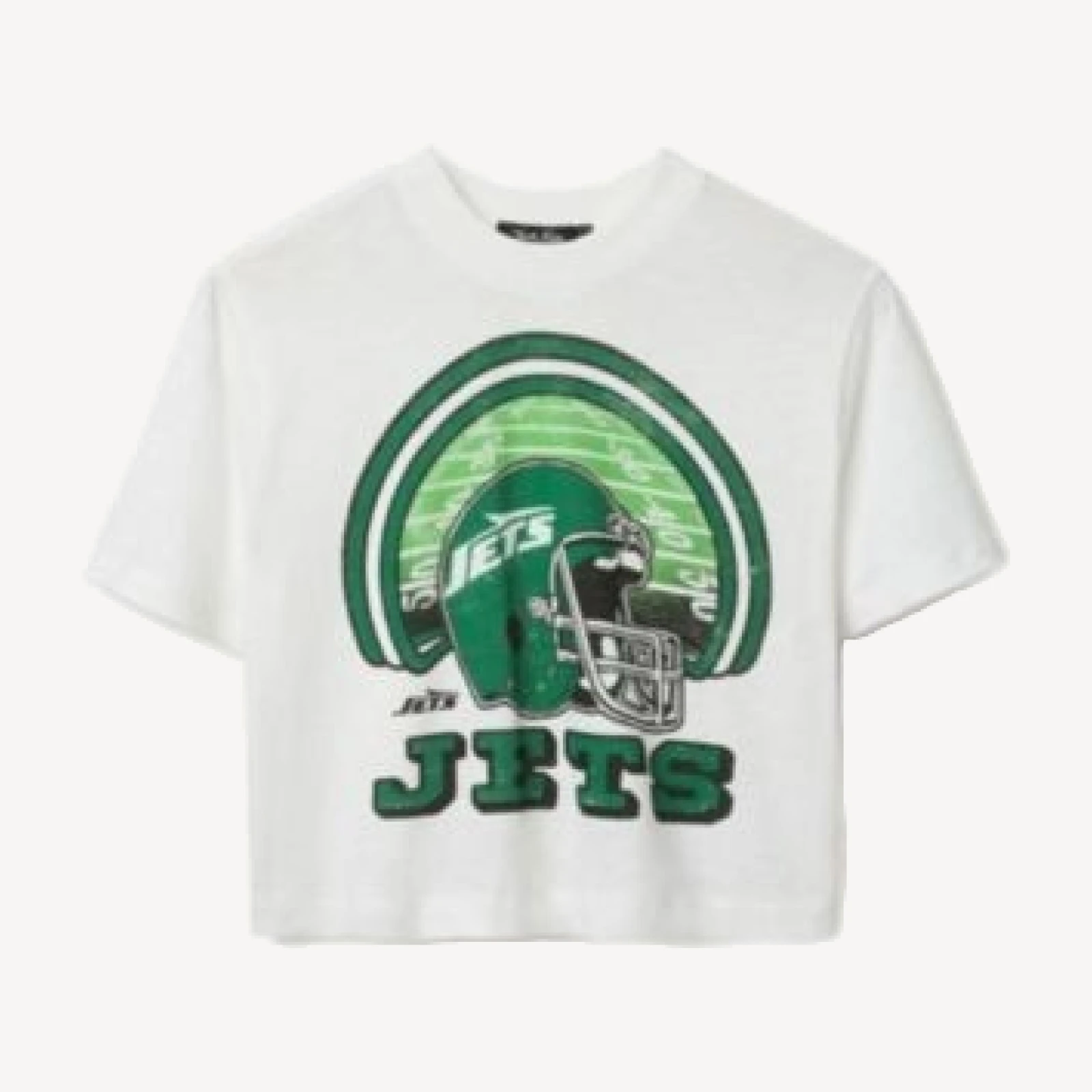 Junk Food Clothing Women's Nfl New York Jets Game Time Mock Neck Crop Tee