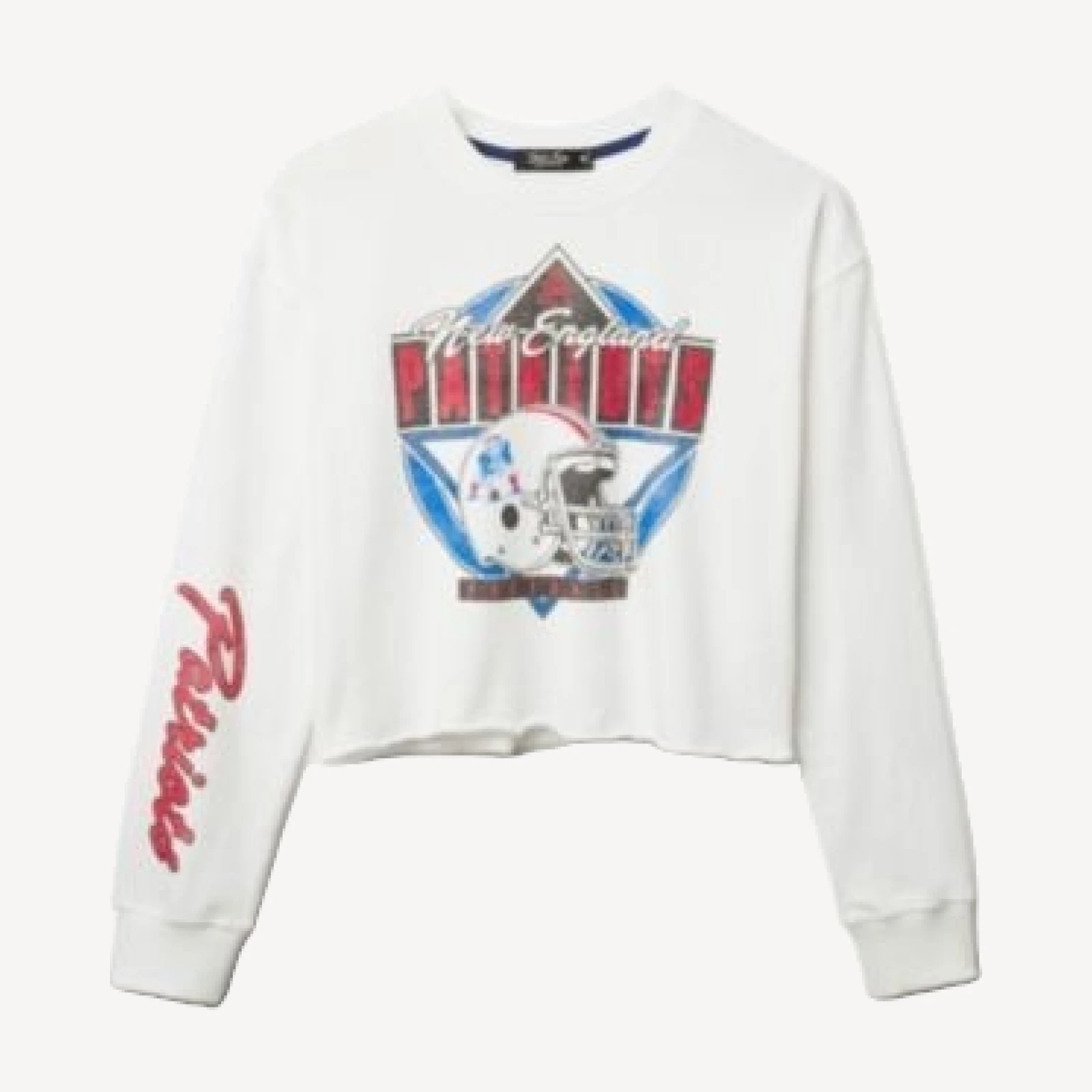 Junk Food Clothing Women's Nfl New England Patriots Helmet Crop Fleece