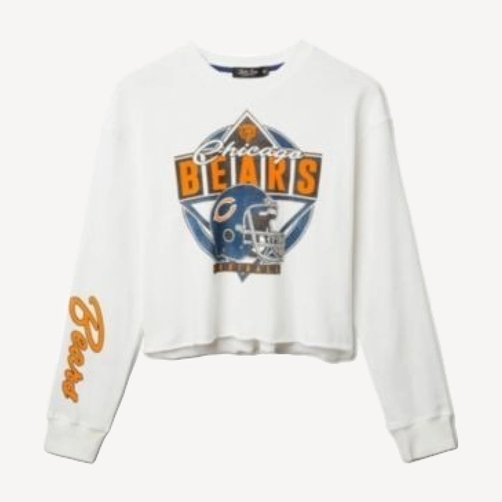 Junk Food Clothing Women's Nfl Chicago Bears Helmet Crop Fleece
