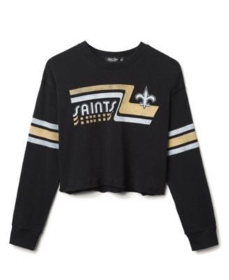Junk Food Clothing Women's Nfl New Orleans Saints Retro Crop Fleece Sweatshirt
