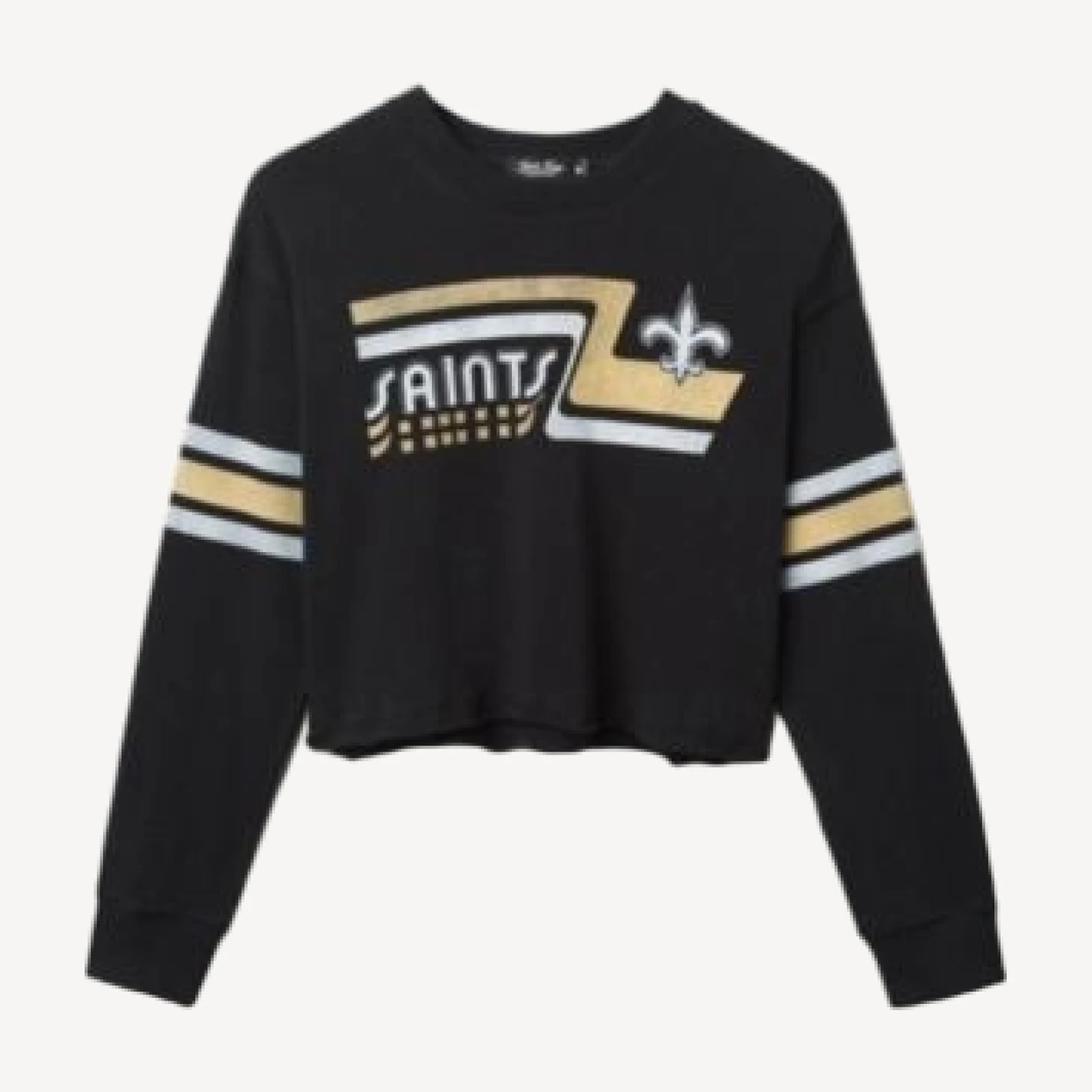 Junk Food Clothing Women's Nfl New Orleans Saints Retro Crop Fleece Sweatshirt