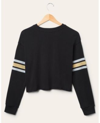 Junk Food Clothing Women's Nfl New Orleans Saints Retro Crop Fleece Sweatshirt