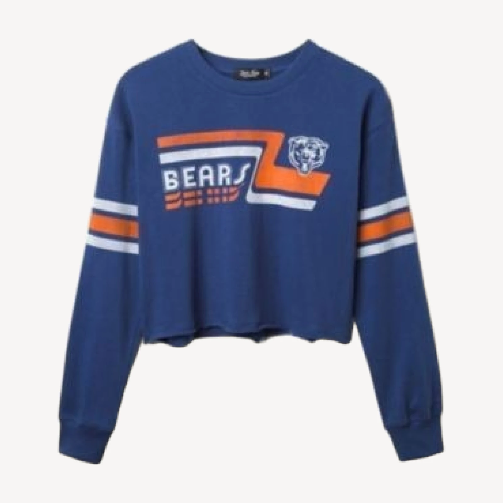 Junk Food Clothing Women's Nfl Chicago Bears Retro Crop Fleece