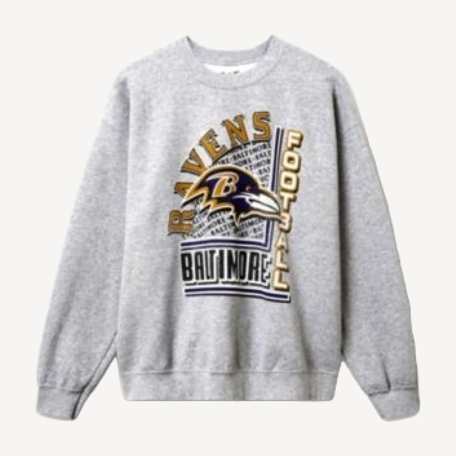 Junk Food Clothing Unisex Nfl Baltimore Ravens Backfield Flea Market Crew Fleece Sweatshirt