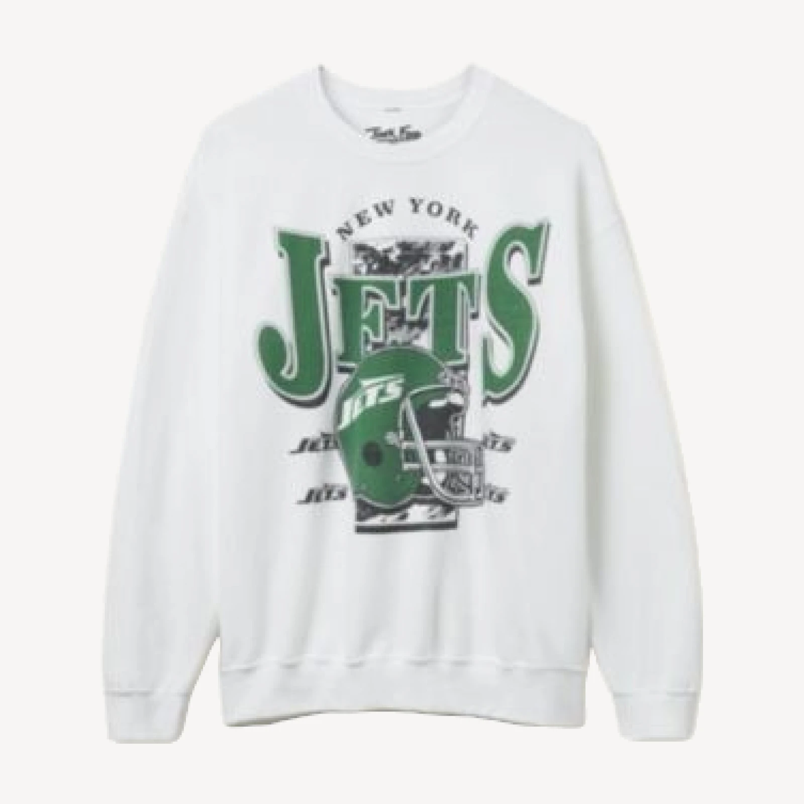 Junk Food Clothing Unisex Nfl New York Jets Conversion Flea Market Crew Fleece