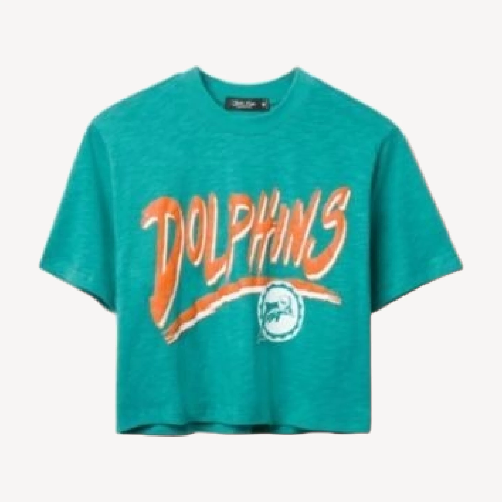Junk Food Clothing Women's Nfl Miami Dolphins Thrill Mock Neck Crop Tee