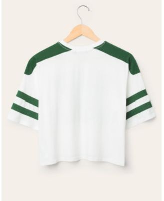 Junk Food Clothing Women's Nfl New York Jets Striped Crop Tee