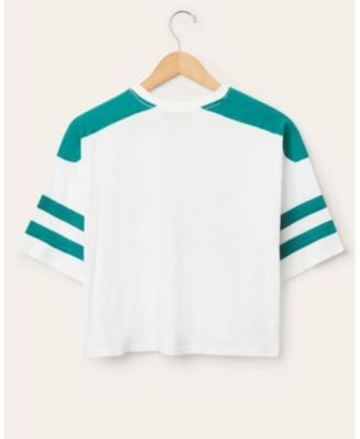Junk Food Clothing Women's Nfl Miami Dolphins Striped Crop Tee