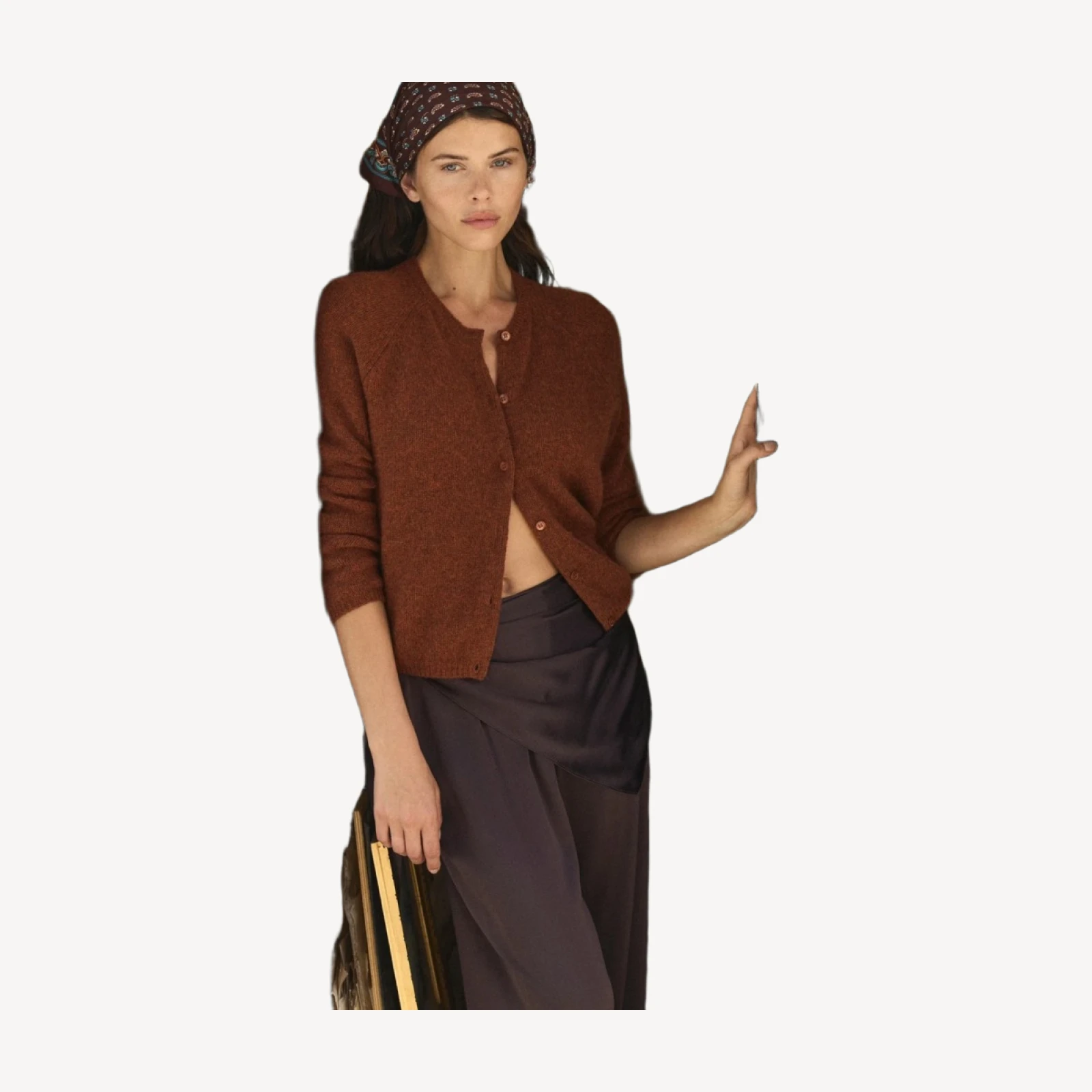 PEROLINE CASHMERE CARDIGAN -- EMBER