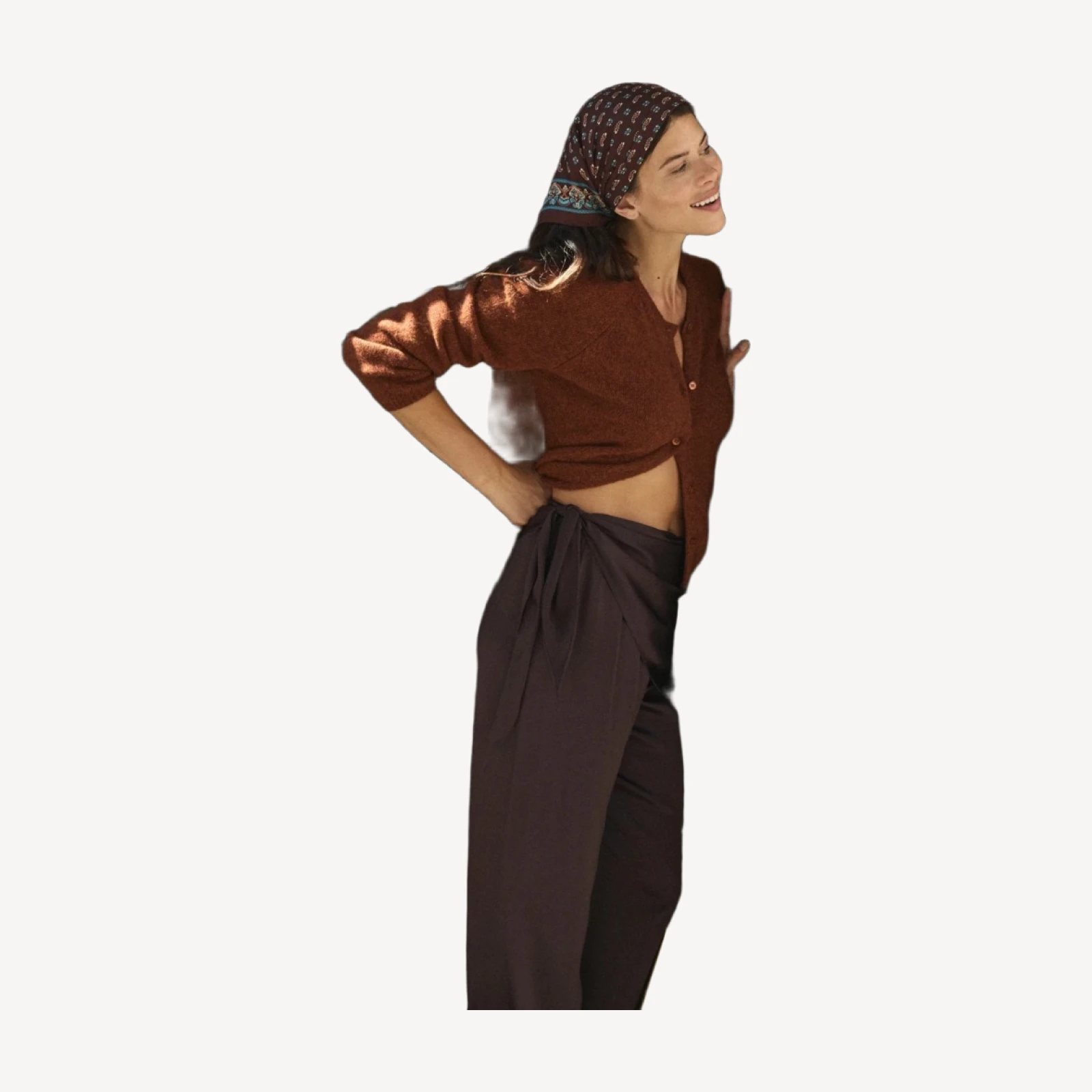 PEROLINE CASHMERE CARDIGAN -- EMBER