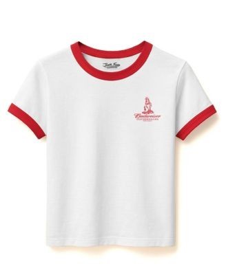 Junk Food Clothing Women's Budweiser Clydesdales Ringer Baby Tee