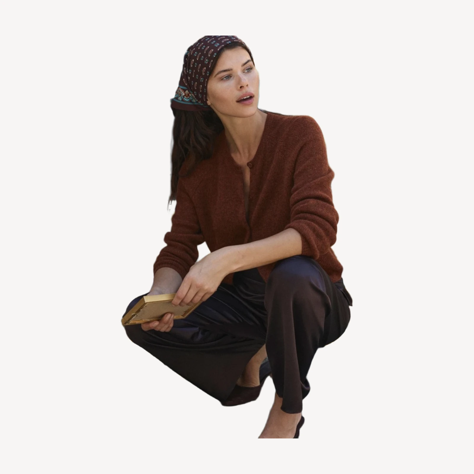 PEROLINE CASHMERE CARDIGAN -- EMBER