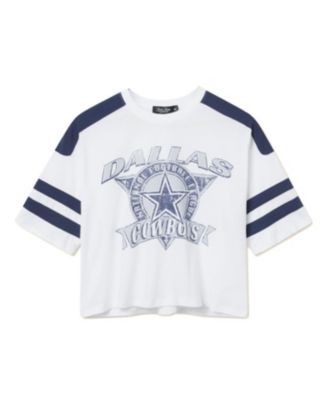 Junk Food Clothing Women's Nfl Dallas Cowboys Striped Crop Tee