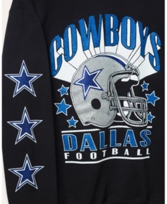 Junk Food Clothing Unisex Nfl Dallas Cowboys Glitter Helmet Flea Market Crew Fleece Sweatshirt