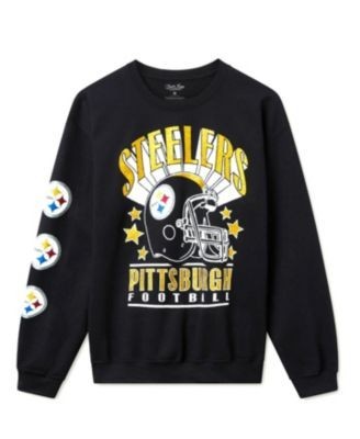Junk Food Clothing Unisex Nfl Pittsburgh Steelers Glitter Helmet Flea Market Crew Fleece