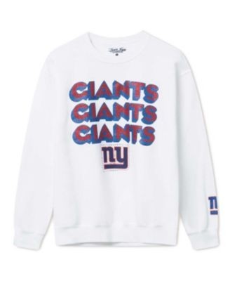 Junk Food Clothing Unisex Nfl New York Giants Repeat Bling Flea Market Crew Fleece Sweatshirt