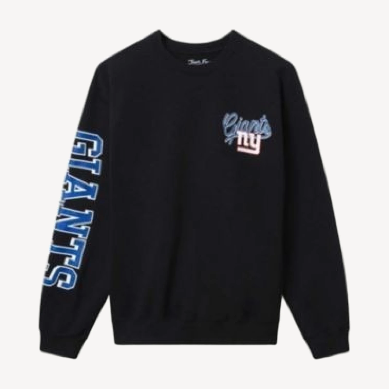 Junk Food Clothing Unisex Nfl New York Giants Glitter Flea Market Crew Fleece Sweatshirt