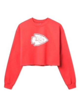 Junk Food Clothing Women's Nfl Kansas City Chiefs Bling Flea Market Crop Fleece