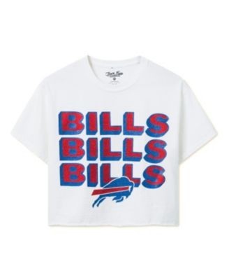 Junk Food Clothing Women's Nfl Buffalo Bills Repeat Glitter Flea Market Crop Tee