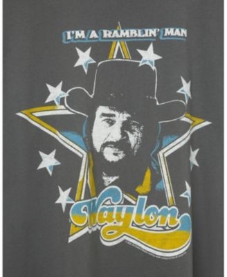 Junk Food Clothing Unisex Waylon Jennings I'm a Ramblin' Man Oversized Tee