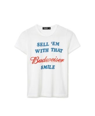 Junk Food Clothing Women's Sell 'Em With That Budweiser Smile Vintage Tee