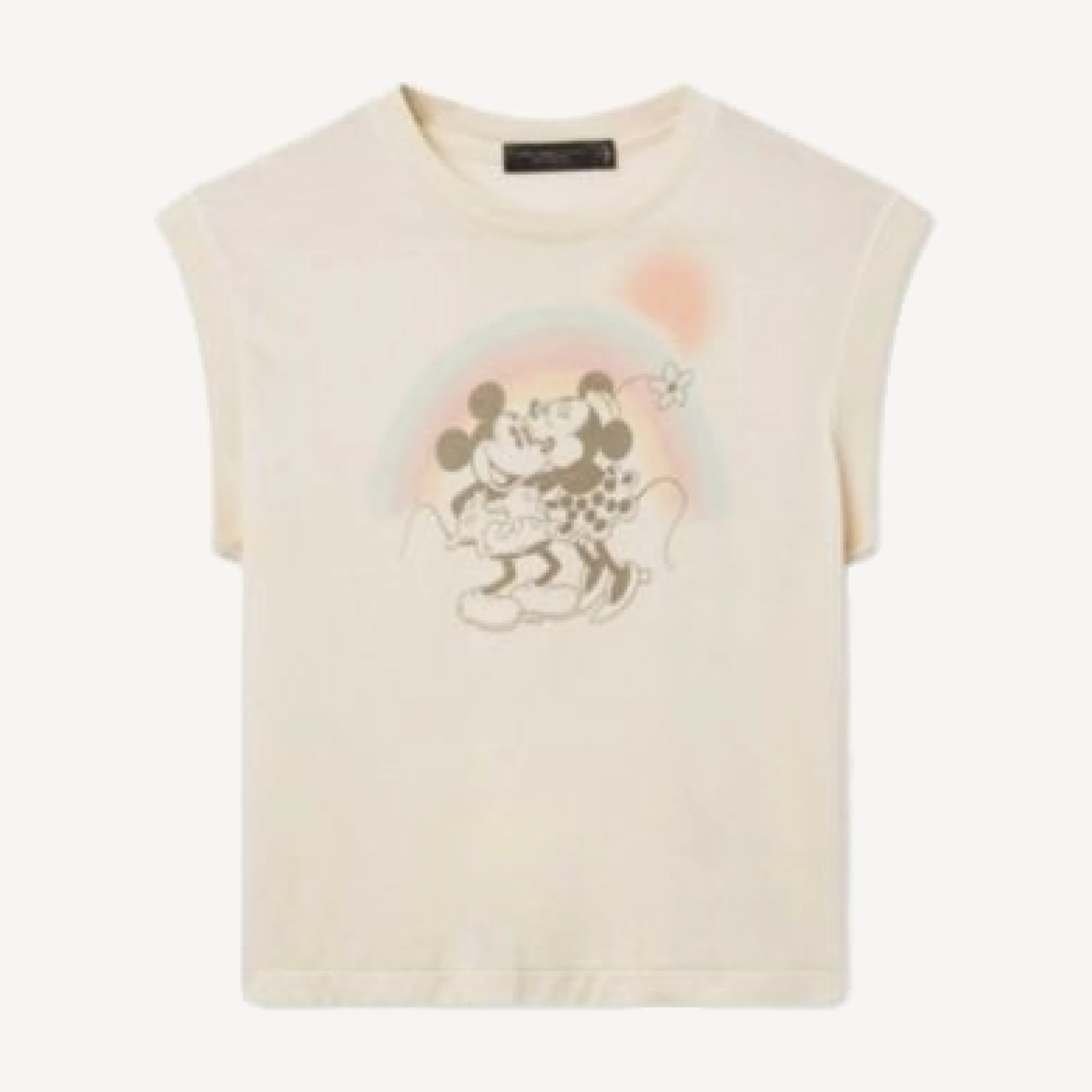 Junk Food Clothing Women's Mickey and Minnie Kiss Vintage Tissue Tank