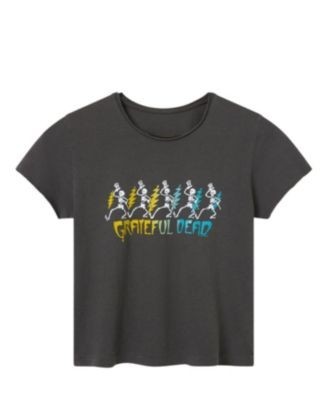 Junk Food Clothing Women's Grateful Dead Dancing Skeletons Vintage Baby Tee