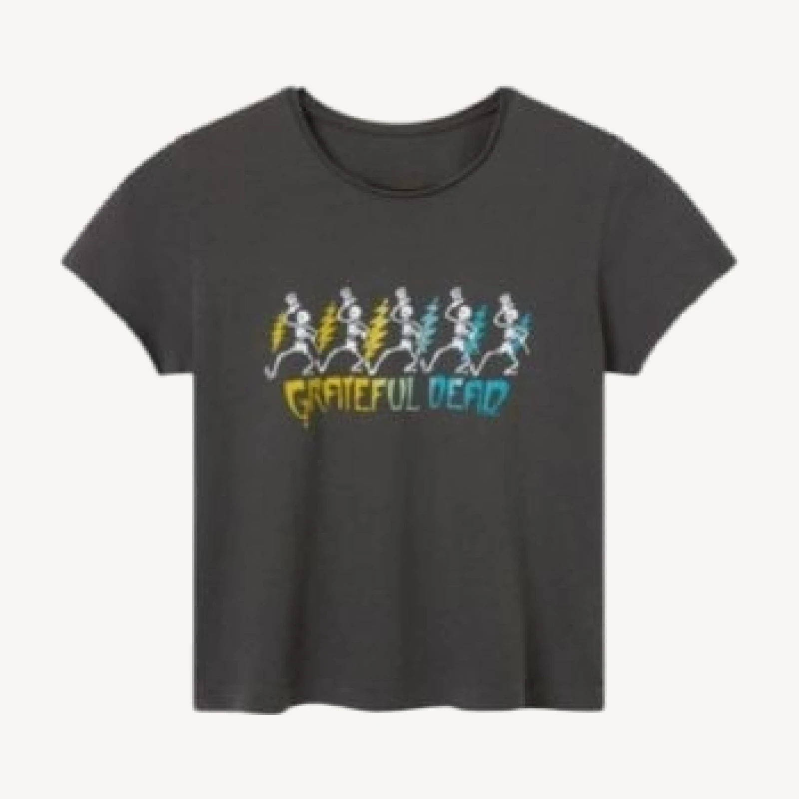 Junk Food Clothing Women's Grateful Dead Dancing Skeletons Vintage Baby Tee