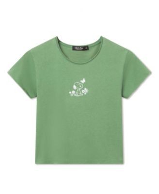 Junk Food Clothing Women's Snoopy Flowers Vintage Baby Tee