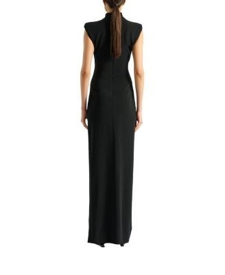 Balmain Long Jersey Dress with Leg Slit