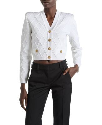 Balmain Cropped Knit Cardigan
