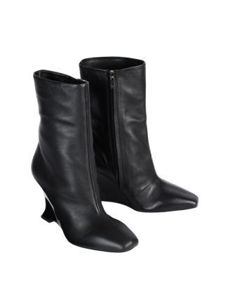 Balmain Women's Wedge Smooth Leather Ankle Boots
