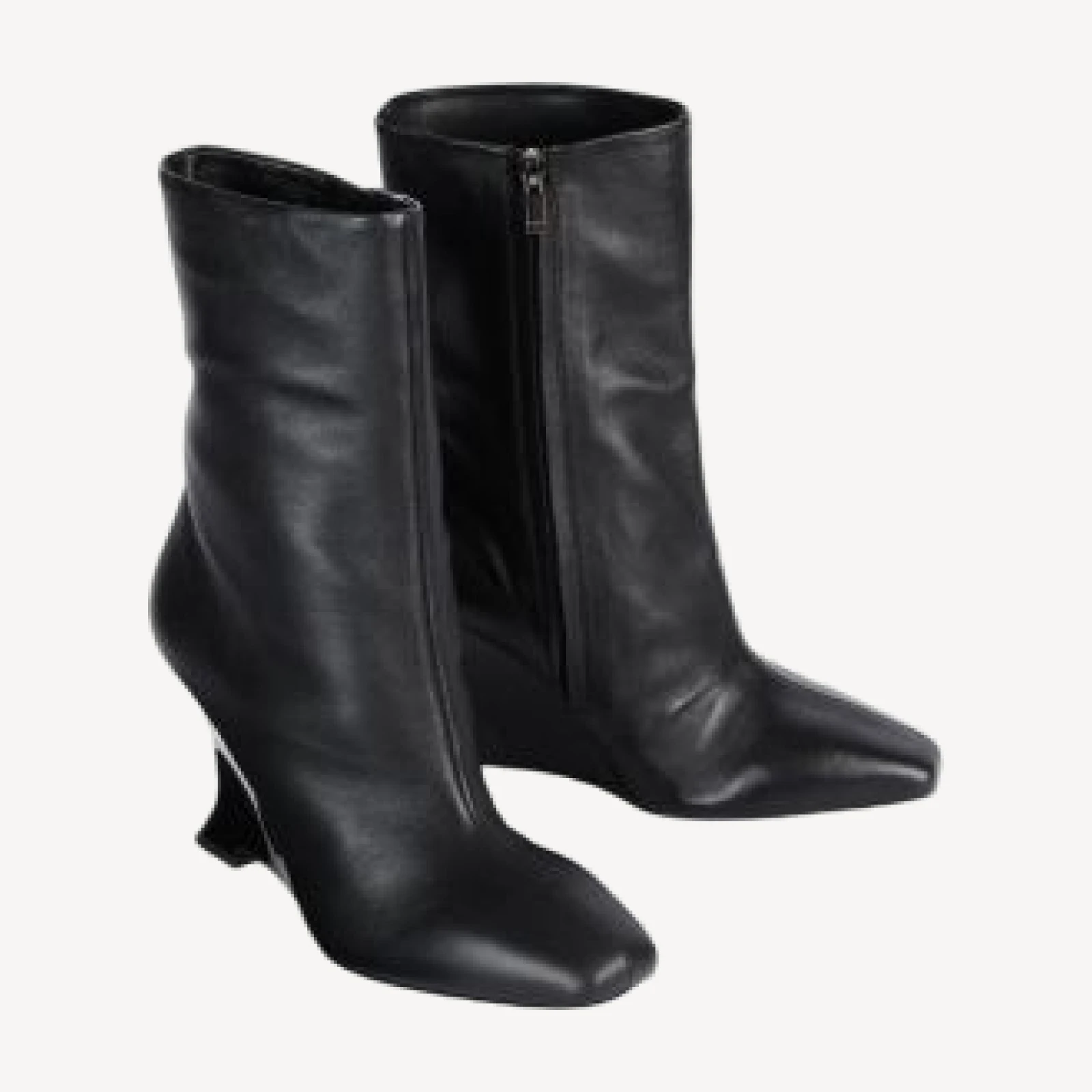 Balmain Women's Wedge Smooth Leather Ankle Boots