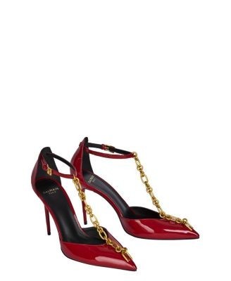 Balmain Women's Sync Patent Leather Stilettos with Pointed Toe Pumps