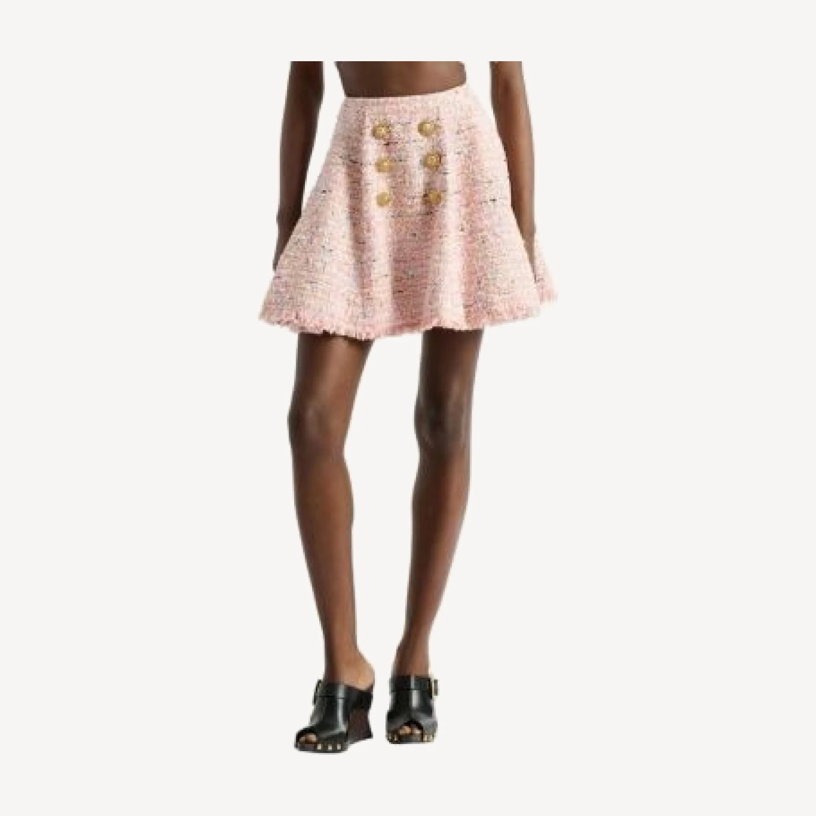 Balmain Flared Tweed Skirt