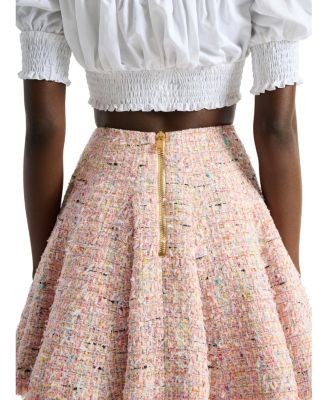 Balmain Flared Tweed Skirt