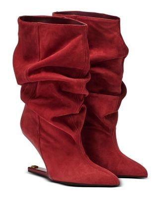 Balmain Women's "No Wedge" Suede Ankle Boots