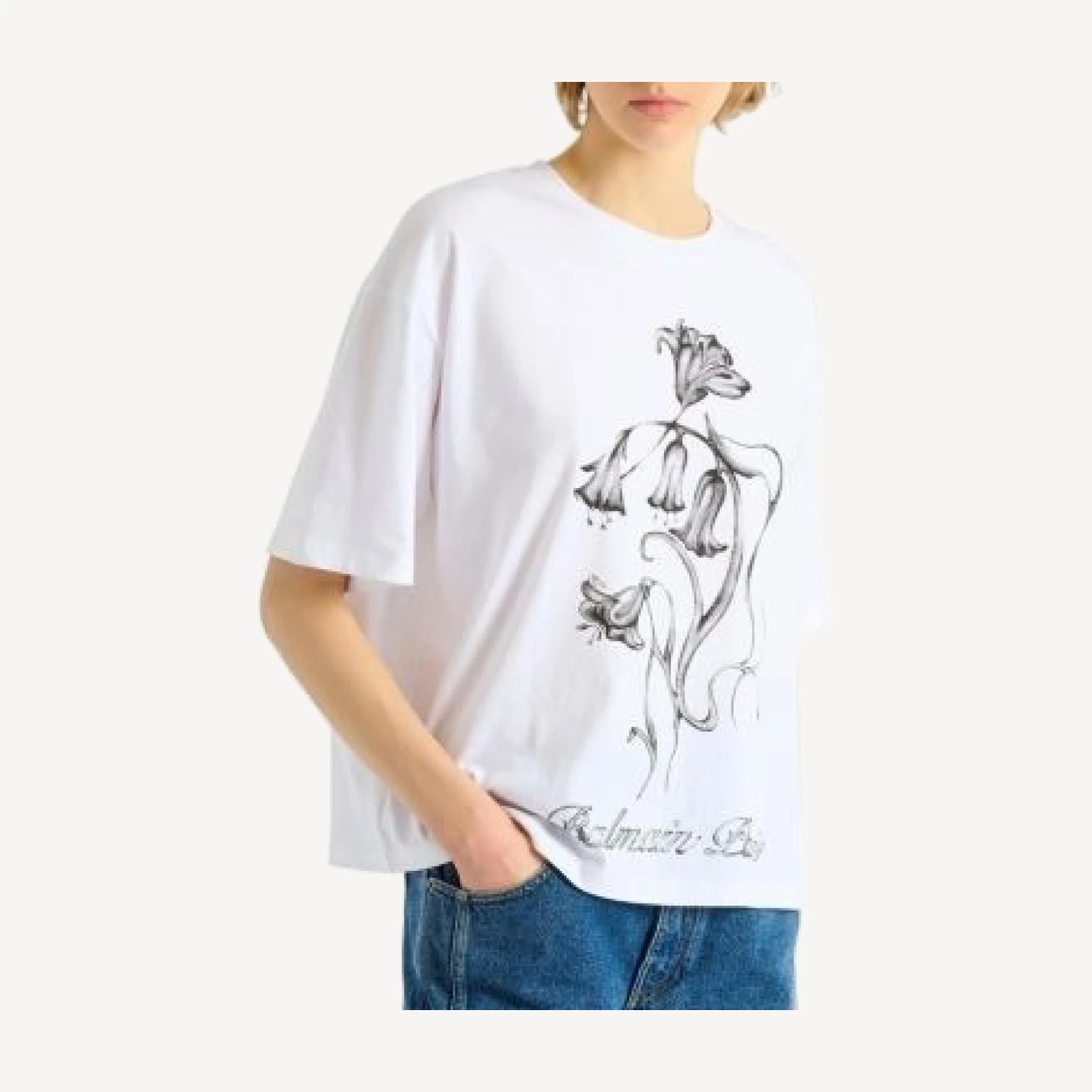 Balmain Printed Flower T-Shirt