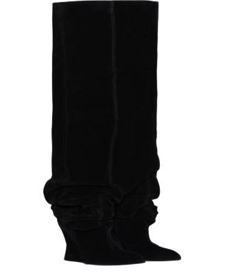 Balmain Women's Suede Leather Wedge Thigh-High Boots