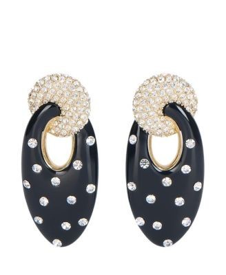 Balmain Lacquered Brass Organic Earrings with Crystals