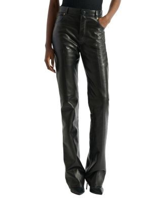 Balmain Leather High-Waisted Trousers